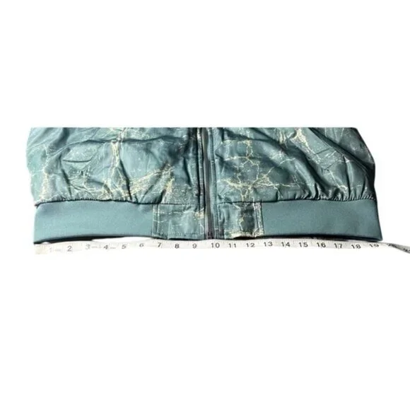 BDG Light Green Marble Print Puffer Bomber Jacket Size S - Picture 9 of 16
